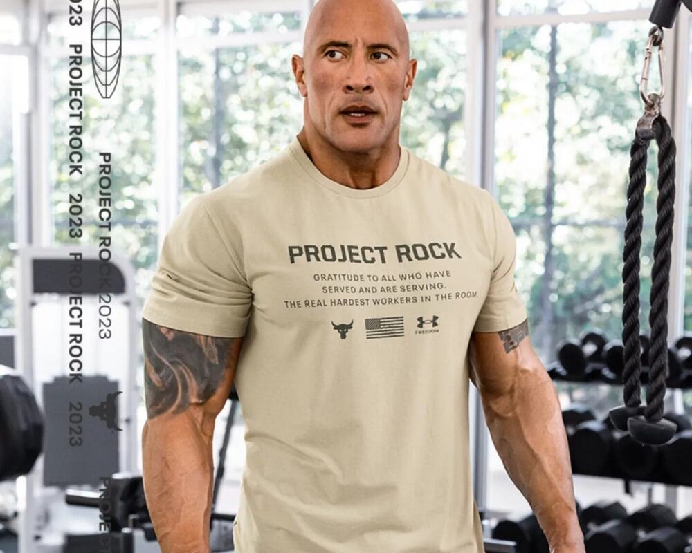 Under Armour Project Rock Shirt Mens Graphic Tee Dwayne Johnson size XL